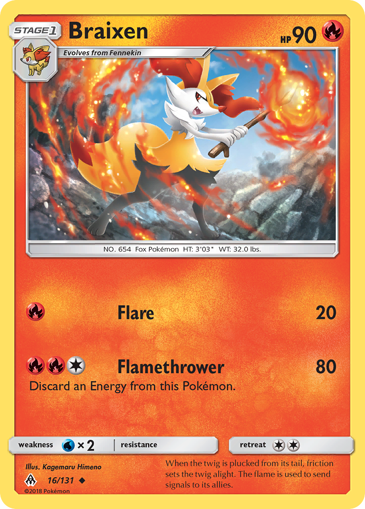 Braixen (16/131) [Sun & Moon: Forbidden Light] | Enigma On Main