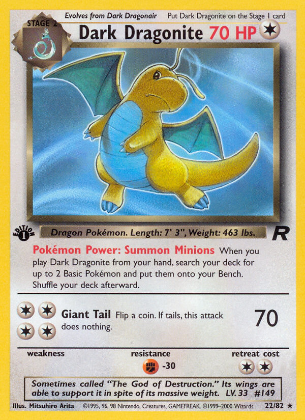 Dark Dragonite (22/82) [Team Rocket 1st Edition] | Enigma On Main