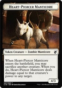 Heart-Piercer Manticore // Dragon Double-sided Token [Commander 2019 Tokens] | Enigma On Main