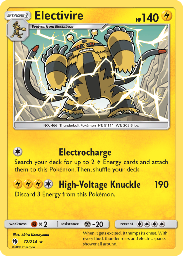 Electivire (72/214) [Sun & Moon: Lost Thunder] | Enigma On Main