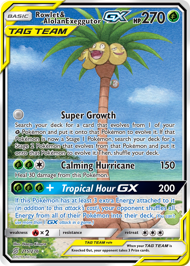 Rowlet & Alolan Exeggutor GX (215/236) [Sun & Moon: Unified Minds] | Enigma On Main