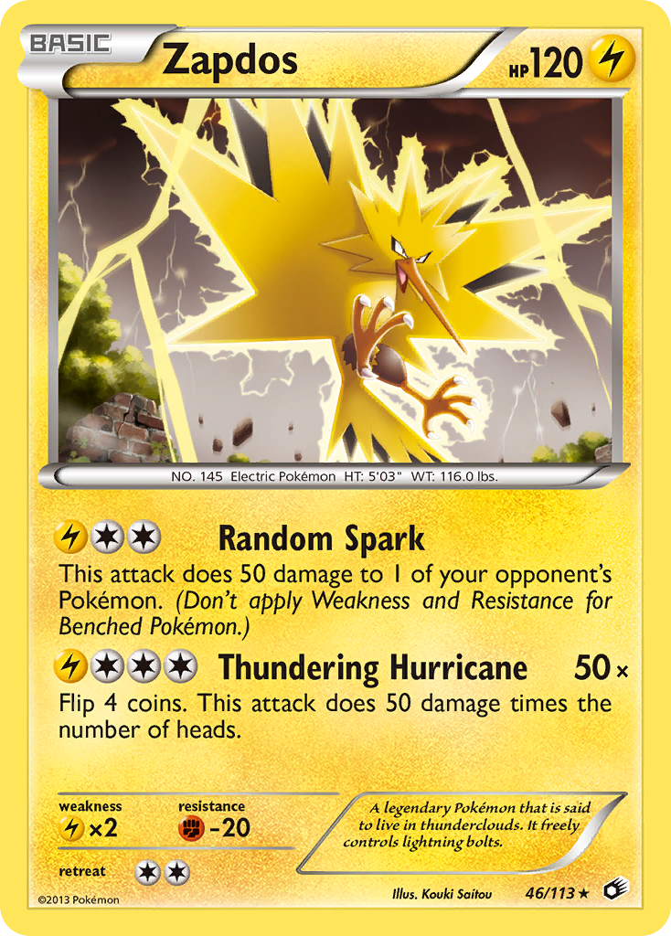 Zapdos (46/113) (Theme Deck Exclusive) [Black & White: Legendary Treasures] | Enigma On Main