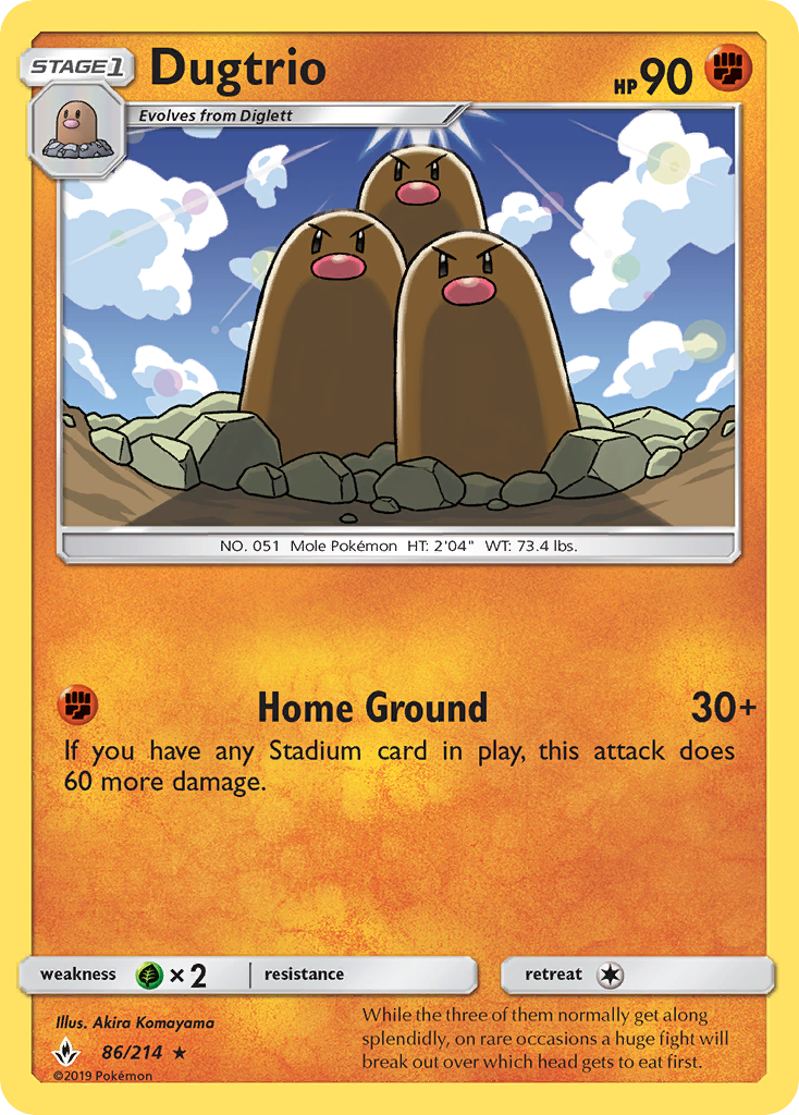 Dugtrio (86/214) [Sun & Moon: Unbroken Bonds] | Enigma On Main