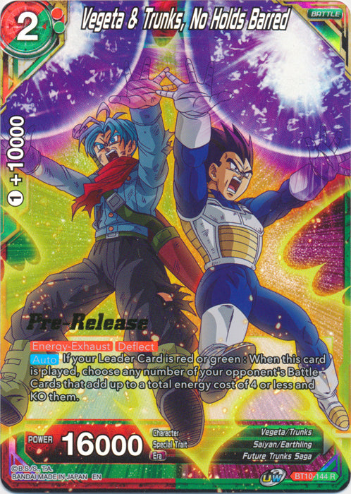 Vegeta & Trunks, No Holds Barred (BT10-144) [Rise of the Unison Warrior Prerelease Promos] | Enigma On Main