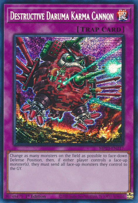 Destructive Daruma Karma Cannon [MP23-EN217] Prismatic Secret Rare | Enigma On Main