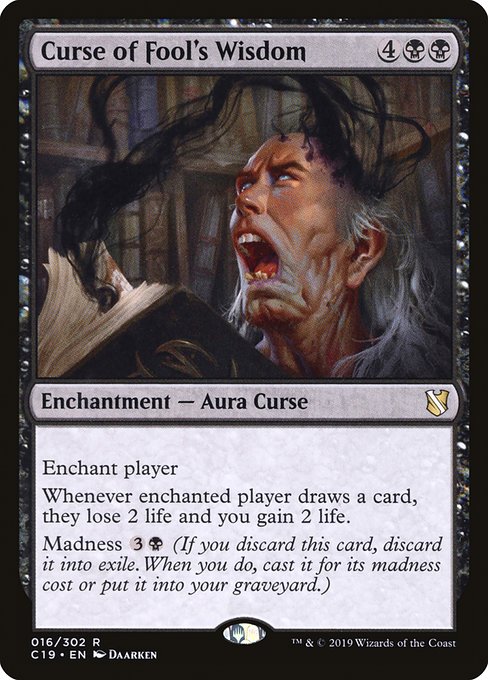 Curse of Fool's Wisdom [Commander 2019] | Enigma On Main