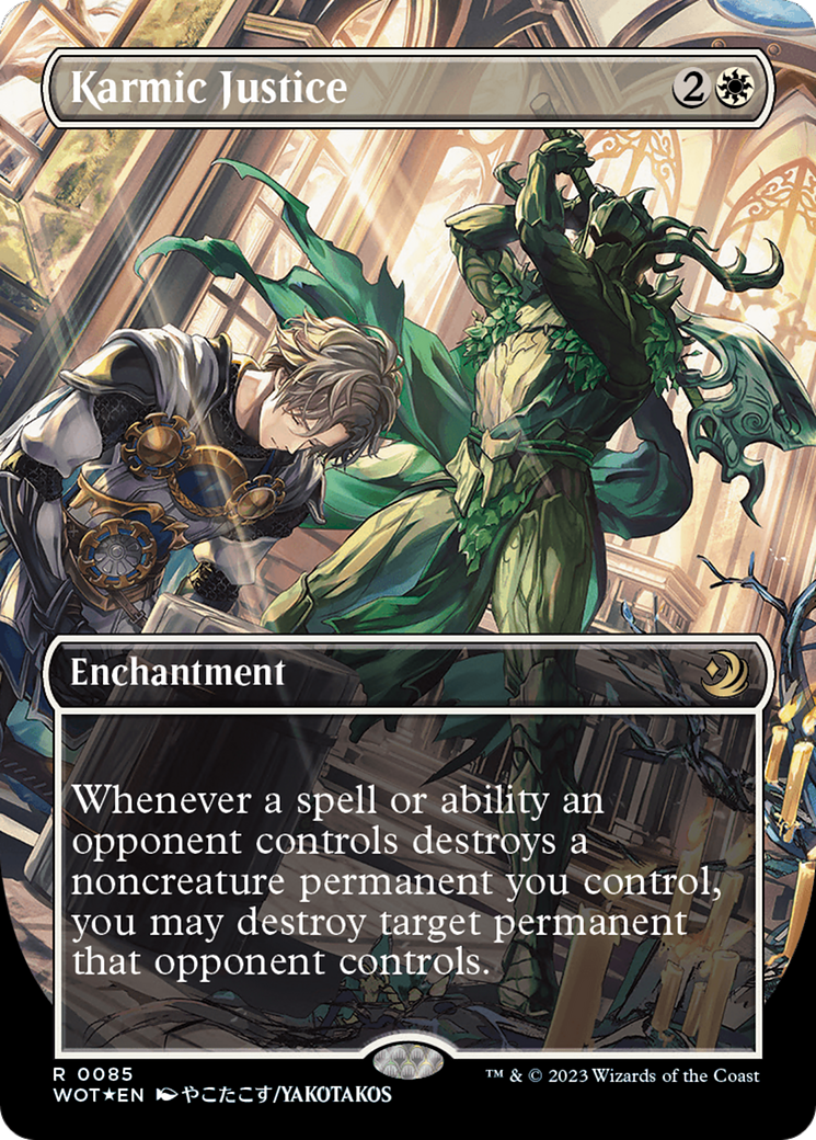 Karmic Justice (Anime Borderless) (Confetti Foil) [Wilds of Eldraine: Enchanting Tales] | Enigma On Main