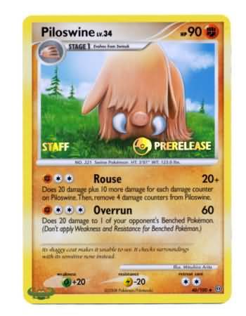 Piloswine (46/100) (Staff Prerelease Promo) [Nintendo: Black Star Promos] | Enigma On Main