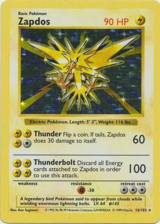 Zapdos (16/102) [Base Set Shadowless Unlimited] | Enigma On Main