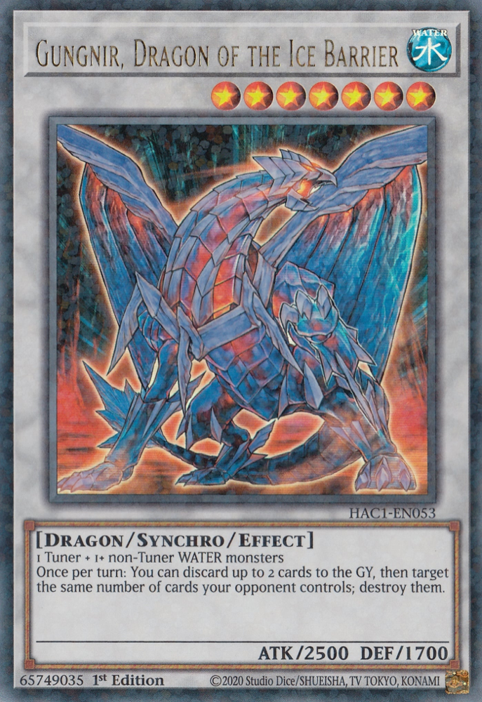 Gungnir, Dragon of the Ice Barrier (Duel Terminal) [HAC1-EN053] Parallel Rare | Enigma On Main