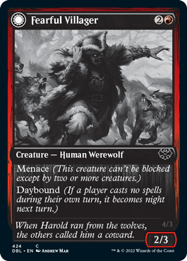 Fearful Villager // Fearsome Werewolf [Innistrad: Double Feature] | Enigma On Main