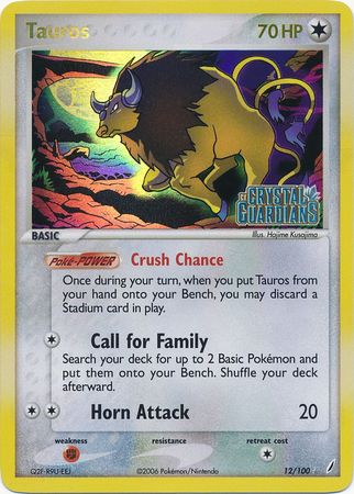 Tauros (12/100) (Stamped) [EX: Crystal Guardians] | Enigma On Main