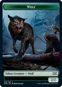 Wolf // Golem Double-sided Token [Double Masters Tokens] | Enigma On Main