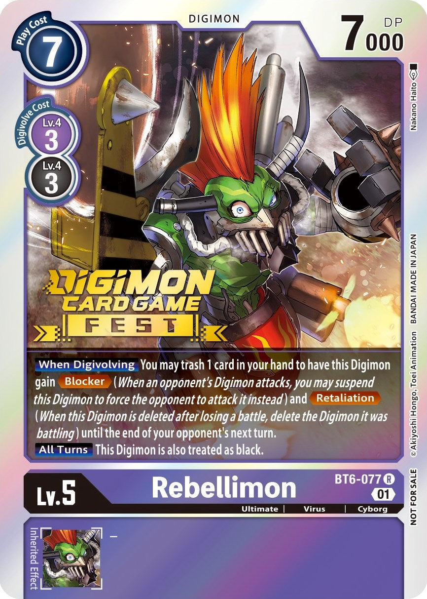 Rebellimon [BT6-077] (Digimon Card Game Fest 2022) [Double Diamond Promos] | Enigma On Main