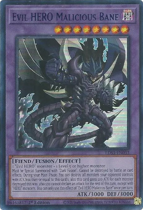 Evil HERO Malicious Bane (Blue) [LDS3-EN033] Ultra Rare | Enigma On Main