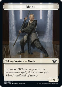 Wrenn and Six Emblem // Monk Double-sided Token [Double Masters 2022 Tokens] | Enigma On Main