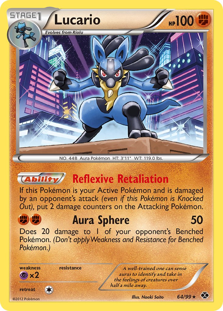 Lucario (64/99) (Cosmos Holo) (Blister Exclusive) [Black & White: Next Destinies] | Enigma On Main