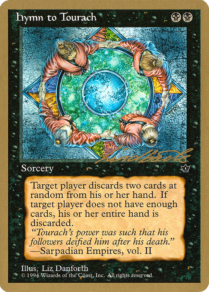 Hymn to Tourach (Circle) (Leon Lindback) [Pro Tour Collector Set] | Enigma On Main