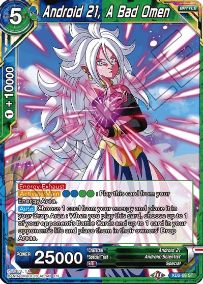 Android 21, A Bad Omen (Reprint) (XD2-08) [Battle Evolution Booster] | Enigma On Main