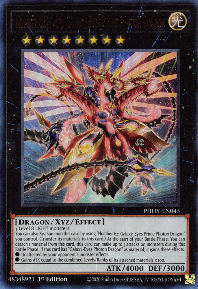 Number C62: Neo Galaxy-Eyes Prime Photon Dragon [PHHY-EN043] Ultra Rare | Enigma On Main