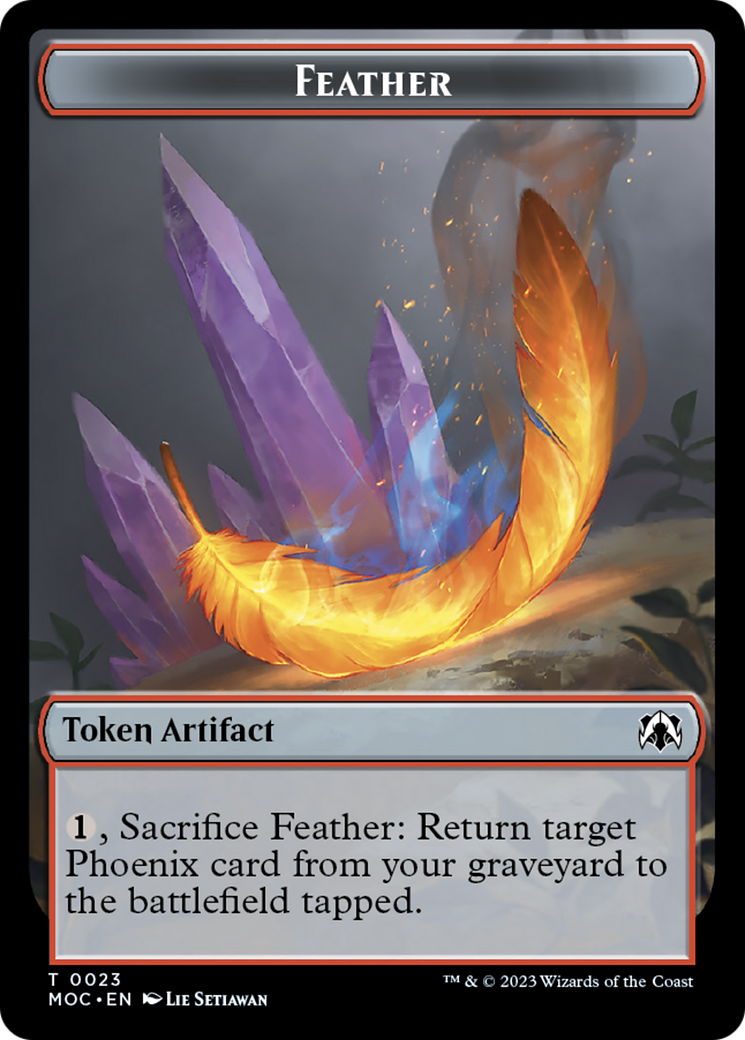 Feather // Servo Double-Sided Token [March of the Machine Commander Tokens] | Enigma On Main