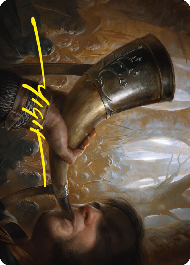 Horn of Gondor Art Card (Gold-Stamped Signature) [The Lord of the Rings: Tales of Middle-earth Art Series] | Enigma On Main