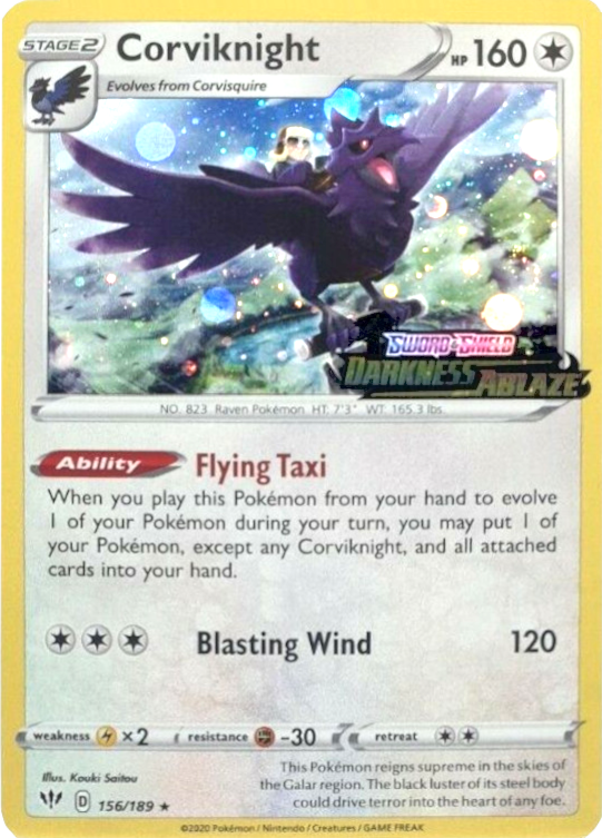 Corviknight (156/189) (Cosmos Holo) [Sword & Shield: Darkness Ablaze] | Enigma On Main