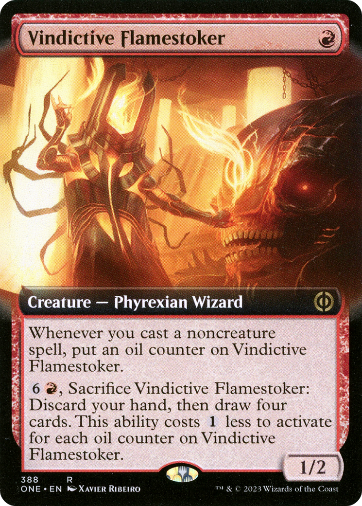 Vindictive Flamestoker (Extended Art) [Phyrexia: All Will Be One] | Enigma On Main