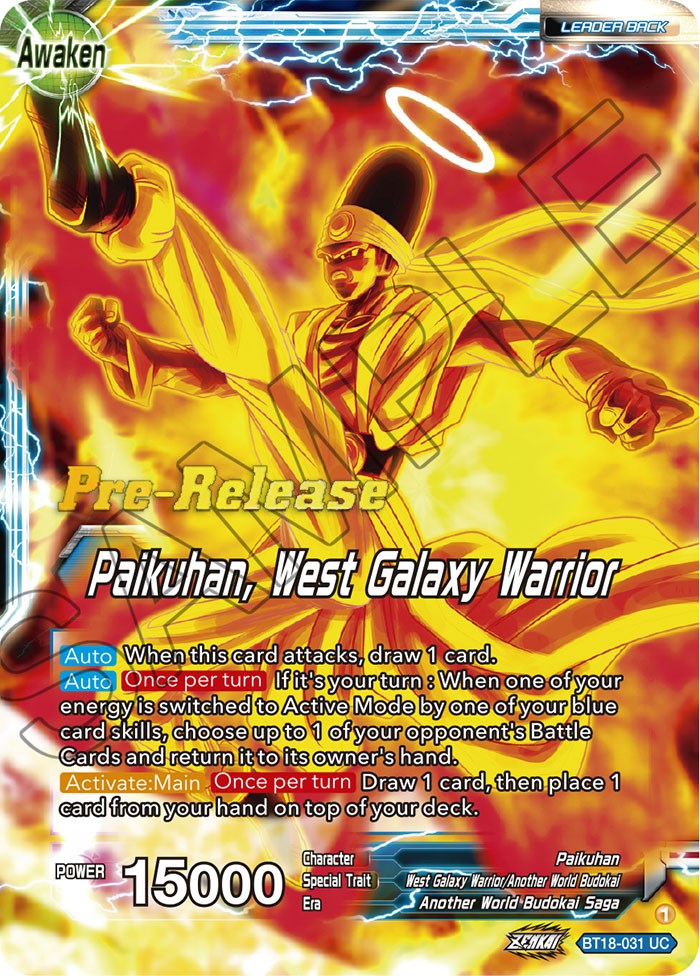 Paikuhan // Paikuhan, West Galaxy Warrior (BT18-031) [Dawn of the Z-Legends Prerelease Promos] | Enigma On Main