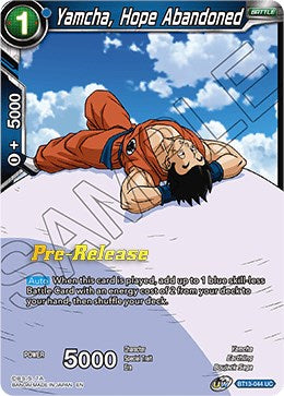 Yamcha, Hope Abandoned (BT13-044) [Supreme Rivalry Prerelease Promos] | Enigma On Main