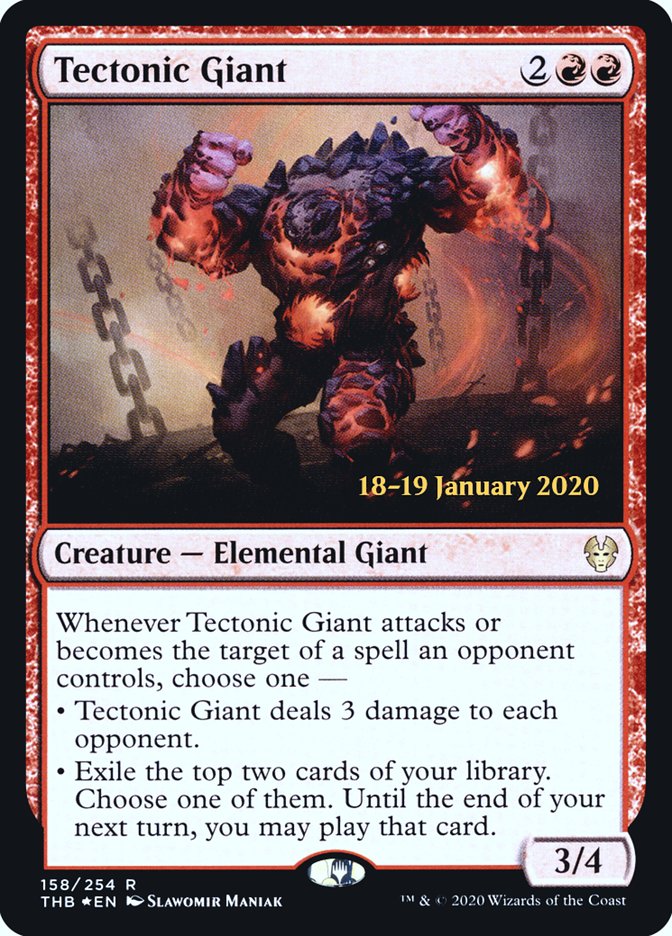 Tectonic Giant [Theros Beyond Death Prerelease Promos] | Enigma On Main