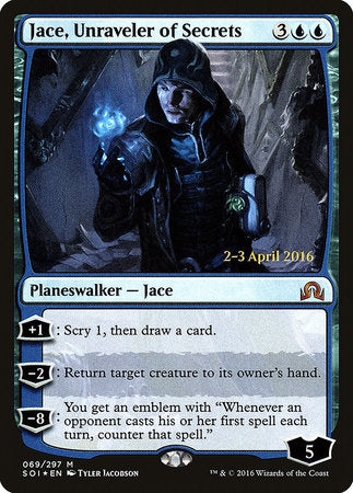 Jace, Unraveler of Secrets [Shadows over Innistrad Promos] | Enigma On Main