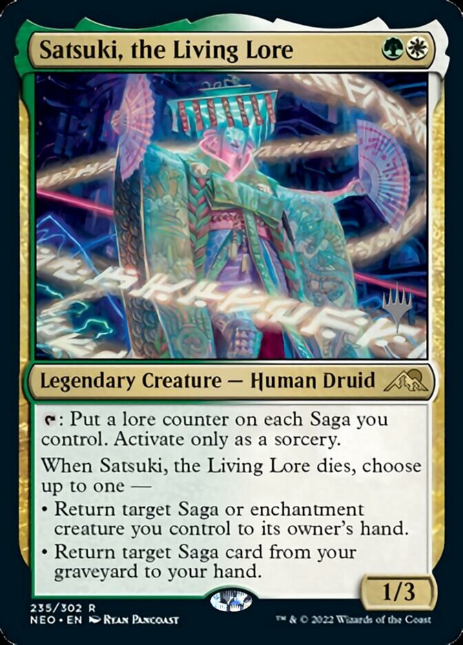 Satsuki, the Living Lore (Promo Pack) [Kamigawa: Neon Dynasty Promos] | Enigma On Main