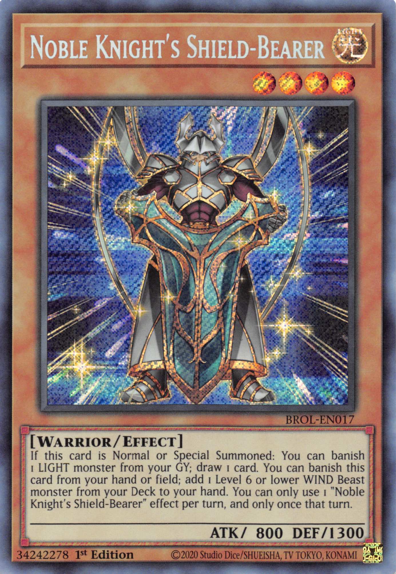 Noble Knight's Shield-Bearer [BROL-EN017] Secret Rare | Enigma On Main