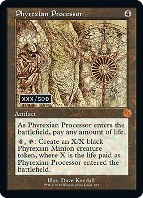 Phyrexian Processor (Retro Schematic) (Serial Numbered) [The Brothers' War Retro Artifacts] | Enigma On Main