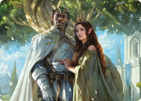 Aragorn and Arwen, Wed Art Card [The Lord of the Rings: Tales of Middle-earth Art Series] | Enigma On Main