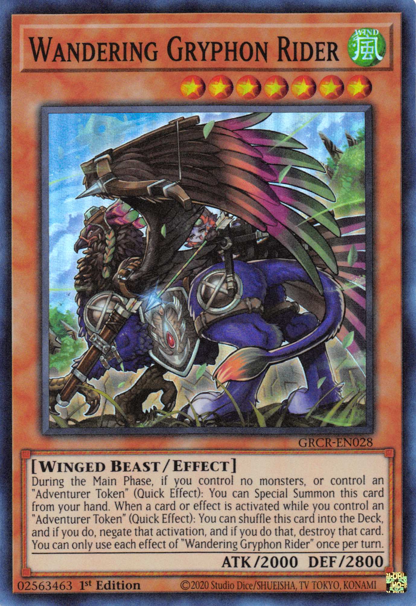 Wandering Gryphon Rider [GRCR-EN028] Super Rare | Enigma On Main