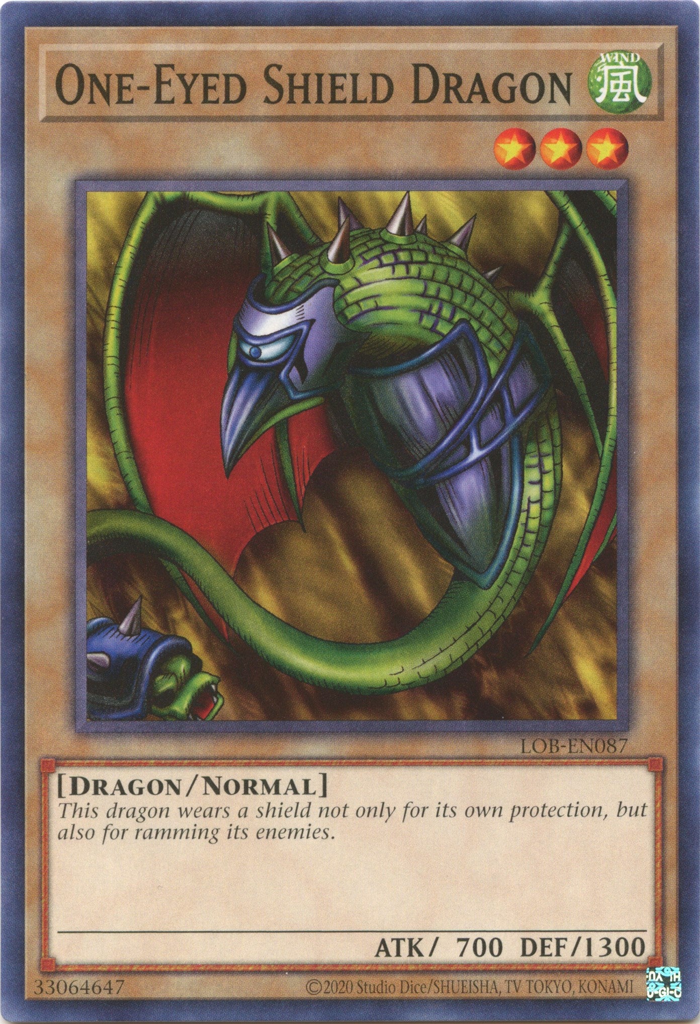 One-Eyed Shield Dragon (25th Anniversary) [LOB-EN087] Common | Enigma On Main