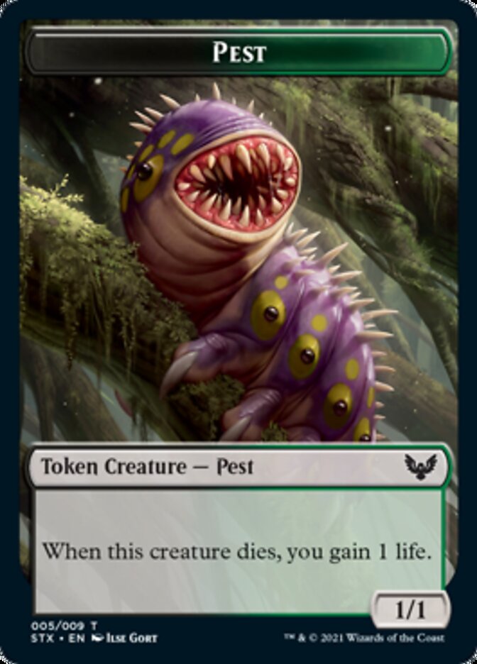 Pest Token [Strixhaven: School of Mages Tokens] | Enigma On Main