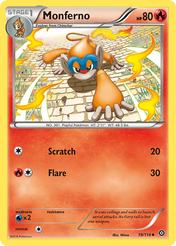 Monferno (19/114) [XY: Steam Siege] | Enigma On Main