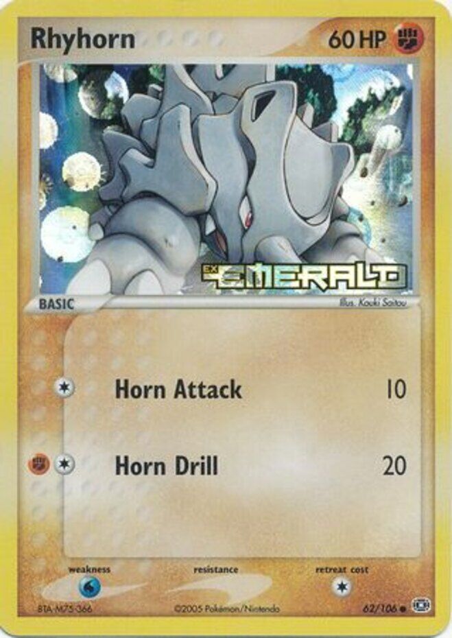 Rhyhorn (62/106) (Stamped) [EX: Emerald] | Enigma On Main