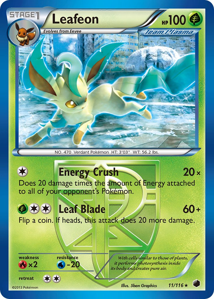 Leafeon (11/116) (Theme Deck Exclusive) [Black & White: Plasma Freeze] | Enigma On Main