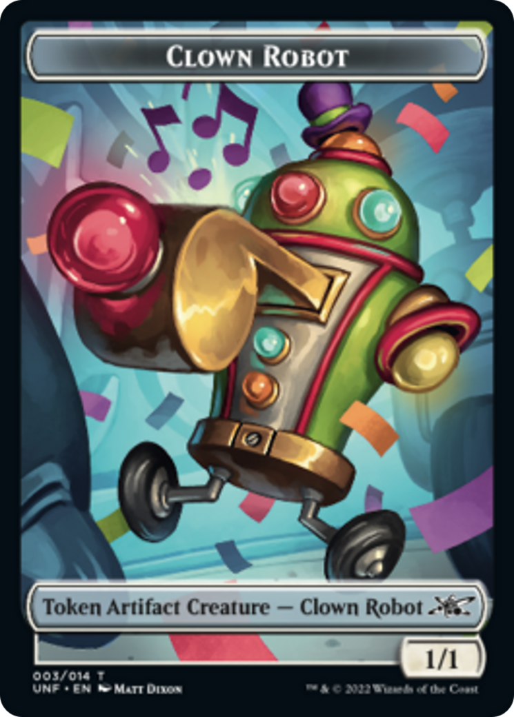 Clown Robot (003) // Food (011) Double-sided Token [Unfinity Tokens] | Enigma On Main