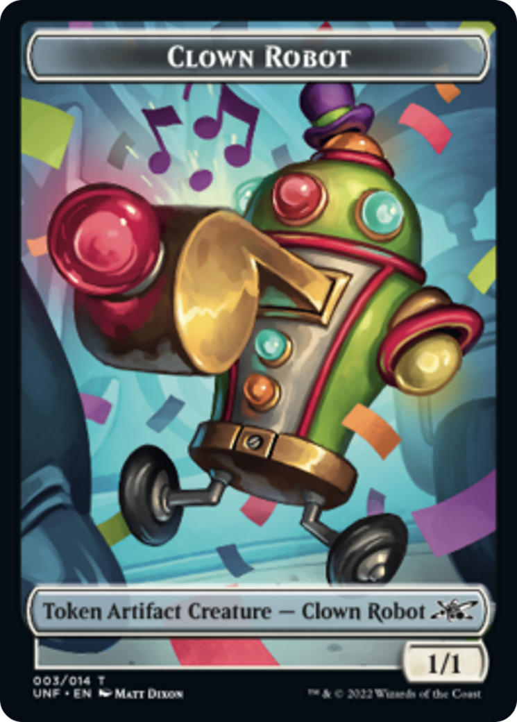 Clown Robot (003) // Treasure (012) Double-sided Token [Unfinity Tokens] | Enigma On Main