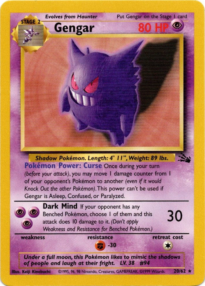 Gengar (20/62) [Fossil Unlimited] | Enigma On Main