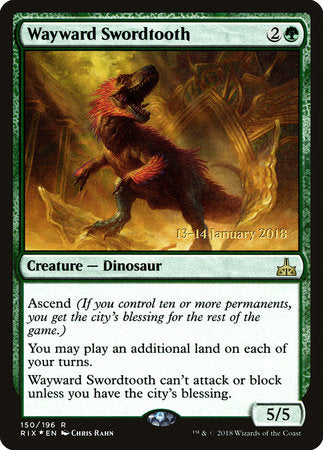 Wayward Swordtooth [Rivals of Ixalan Promos] | Enigma On Main