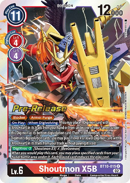 Shoutmon X5B [BT10-015] [Xros Encounter Pre-Release Cards] | Enigma On Main