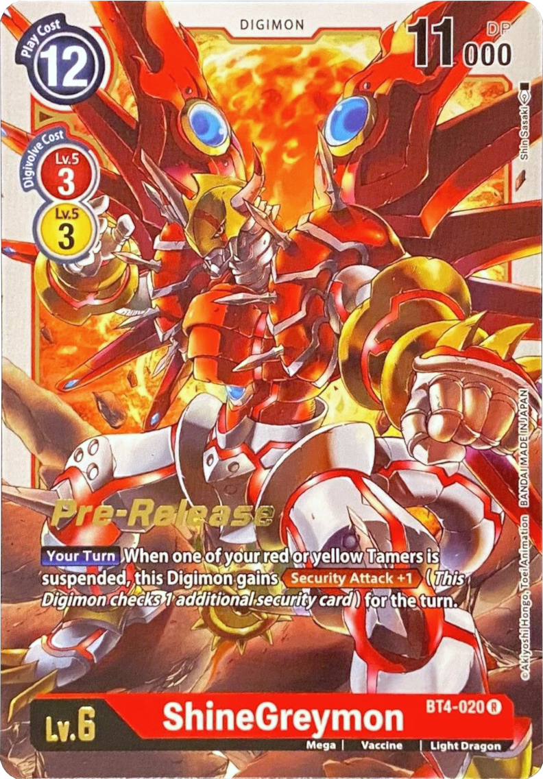 ShineGreymon [BT4-020] [Great Legend Pre-Release Promos] | Enigma On Main