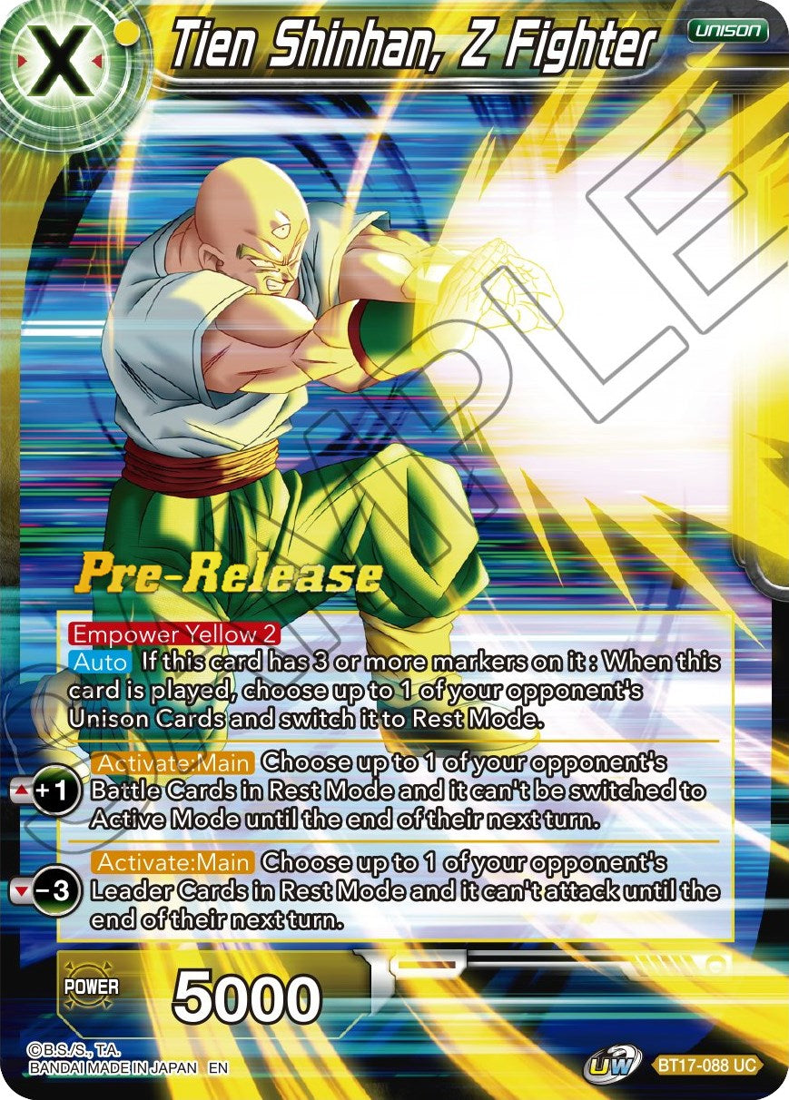 Tien Shinhan, Z Fighter (BT17-088) [Ultimate Squad Prerelease Promos] | Enigma On Main