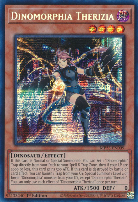 Dinomorphia Therizia [MP23-EN009] Prismatic Secret Rare | Enigma On Main